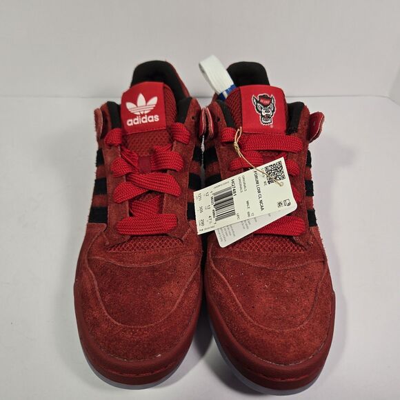 Mens 12.5 Adidas Forum Low NCAA NC State Wolfpack Red Black Suede Shoes HQ7481 main image 9